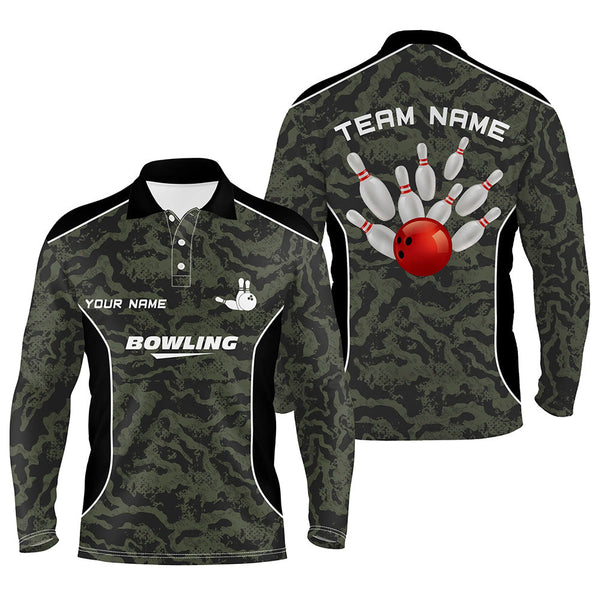 Maxcorners Camo Bowling Customized Name And Team Name 3D Shirt