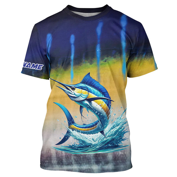 Maxcorners Personalized Marlin Fishing jerseys, Marlin scales UV protection performance saltwater fishing shirt LM2408