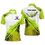 Maxcorners Green Grunge Bowling Jersey Customized Name, Team Name 3D Shirt Unisex