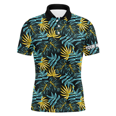 MaxCorners Golfs Tropical Pattern Customized Name 3D Polo Shirt For Men