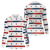 Maxcorners Red, White and Blue stars pattern Men golf polo shirts Custom patriotic golf attire for mens