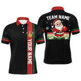 Maxcorners Retro Christmas Santa Bowling Jersey Customized Name, Team Name 3D Shirt Unisex