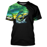 Maxcorners Mahi mahi fishing green scales Custom UV protection performance long sleeve tournament fishing jerseys MT2108