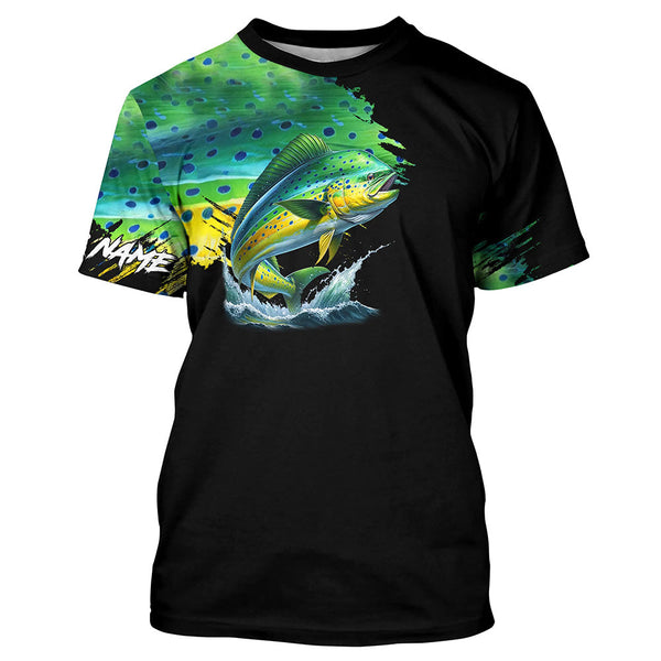 Maxcorners Mahi mahi fishing green scales Custom UV protection performance long sleeve tournament fishing jerseys MT2108