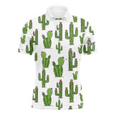 Maxcorners Personalized Funny Cactus pattern mens golf polo shirts custom cactus golf shirt, golfer gifts