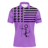 Maxcorners Funny Black and purple Icon Golfer Mens golf polo shirts Custom golf tops for mens