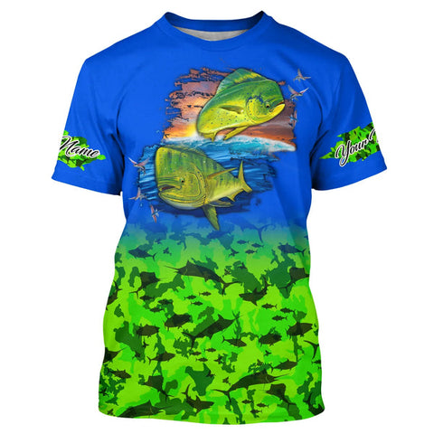Maxcorners Mahi Mahi Fishing 3D Shirts Customize Name