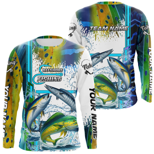 Maxcorners Mahi Mahi, Wahoo, Tuna slam fishing scales custom fishing team jerseys, Offshore fishing apparel LM0607