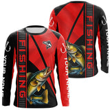 Maxcorners Black and red Walleye Fishing Custom UV protection Long sleeve fishing shirts For Men, Women LM0607
