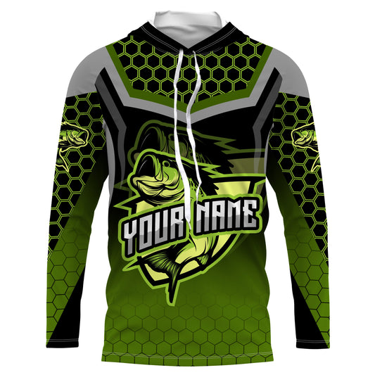 Maxcorners Largemouth bass fishing green shirts Custom name fishing jerseys | Long sleeve, Long Sleeve Hooded LM0201