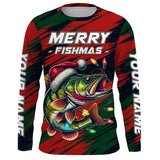 Maxcorners Personalized Funny Christmas Walleye Fishing Shirts, Mery Fishmas Fishing Gift