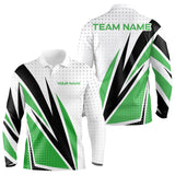 Maxcorners Black, White and Green Golf polo shirts For Mens custom mens golf top, unique golf giftsMT0306