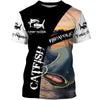 Maxcorners Customize Name All Over Printed 3D Shirt Catfish Fishing Hoodie