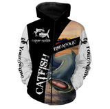 Maxcorners Customize Name All Over Printed 3D Shirt Catfish Fishing Hoodie