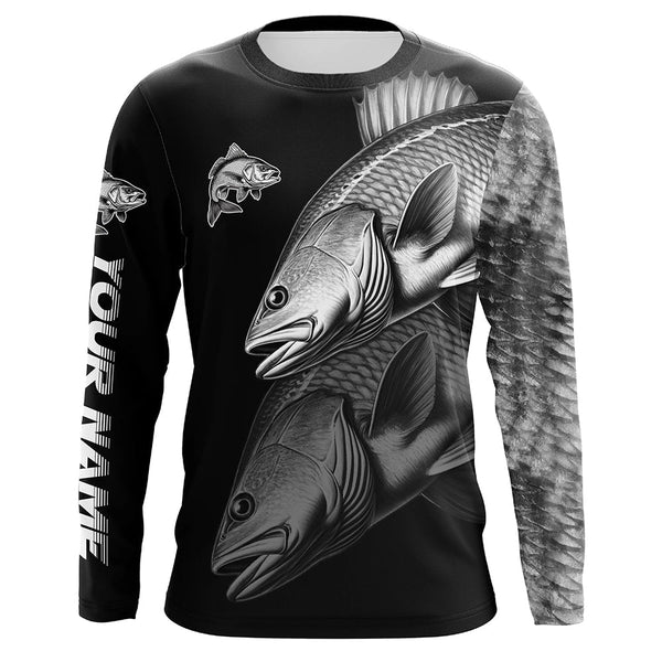 Maxcorners Redfish performance Fishing Shirts Custom Red Drum Fishing Long Sleeve Tournament Fishing Shirts MT2108