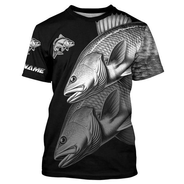 Maxcorners Redfish performance Fishing Shirts Custom Red Drum Fishing Long Sleeve Tournament Fishing Shirts MT2108