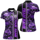 Maxcorners Personalized Skull Bowling Shirt Custom Team's Name Bowler Jerseys | Purple