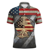 Maxcorner Customized Name American Flag Disc Golf 3D Polo Shirt