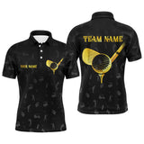 Maxcorners Golf Black Golf Camo Customized Name 3D Polo Shirt