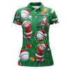 Maxcorners Funny Christmas Santa Golf Green Pattern Golf Hoodies Custom Christmas Golf Tops