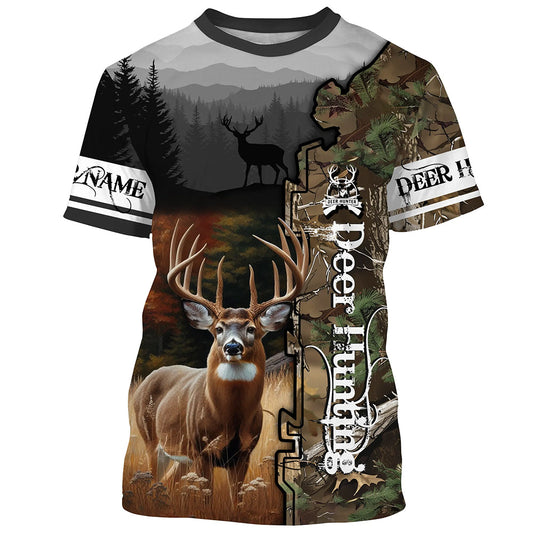 Maxcorners Deer hunting Customize Name 3D All Over Printed Shirts Personalized gift For Hunter Hunting Lovers LM2608