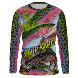 Maxcorners Customized Name Rainbow Trout Fishing Jerseys, Trout Pink 3D Shirts