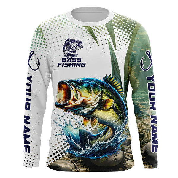 Maxcorners Largemouth Bass Fishing custom performance Long Sleeve tournament fishing shirts, Bass Fishing Jerseys MT2108