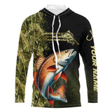 Maxcorners Redfish Fishing Camouflage Custom Performance Long Sleeve Fishing Shirts, Red Drum Fishing Jerseys