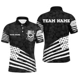 Maxcorners Golf Black And White Golf Camo American Flag Customized Name 3D Shirt