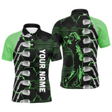 Maxxcorners Green and Black golf clubs Mens golf polo shirts custom name golf outfit men, personalized golf gifts MT0307