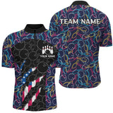 Maxcorners Personalized Bowling Camo American Flag Bowling Team Shirts, Patriotic Bowler Outfits