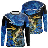 Maxcorners Largemouth Bass fishing Blue Camo Custom sun protection Bass fishing jerseys, Bass fishing appare LM0607