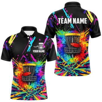 Maxcorners Personalized Colorful Disc Golf Polo, T-shirt, Hoodie Disc Golf Team Jerseys, Disc Golf Gifts LM0101