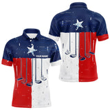 Maxcorners Texas Flag Golf Clubs Mens Golf polo shirt Custom patriotic Mens golf top, personalized golf gifts LM0803