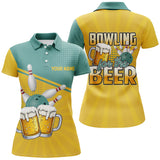 Maxcorners Personalized Bowling For The Beer Retro Bowling Polo, 1/4 Zip Shirt CustomTeam Bowling Jerseys