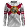 Maxcorners Bass fishing Florida State Flag 3D Customize Name long sleeves fishing shirt for men LM0201