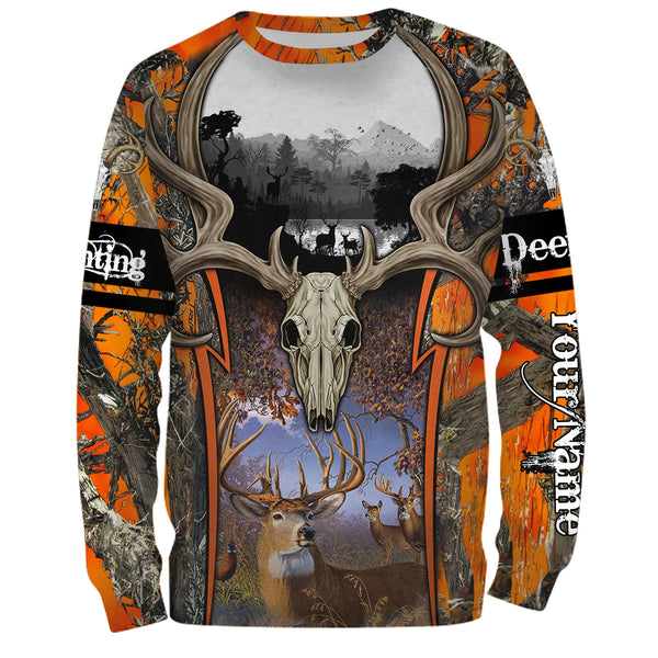 Maxcorners Custom Name Deer Hunting Orange Camo 3D All Over Printed Clothes