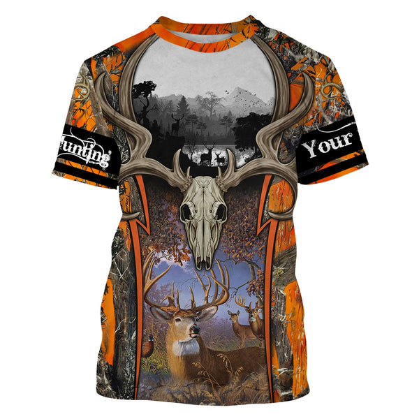 Maxcorners Custom Name Deer Hunting Orange Camo 3D All Over Printed Clothes