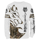 Maxcorners Coyote Hunting Predator Camouflage Custom Name Shirt 3D All Over Printed Clothes