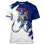 Maxcorners Michigan flag MI Fishing Fish Hook UV protection custom long sleeve Patriotic fishing apparel MT2108