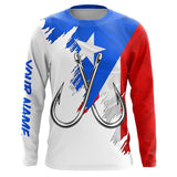 Maxcorners Puerto Rico flag Fishing Fish Hook protection custom long sleeve Patriotic fishing apparel MT2108