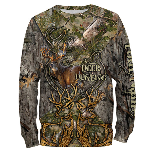 Maxcorners Custom Name 2 Deer Hunting Camo 3D All Over Printed Clothes