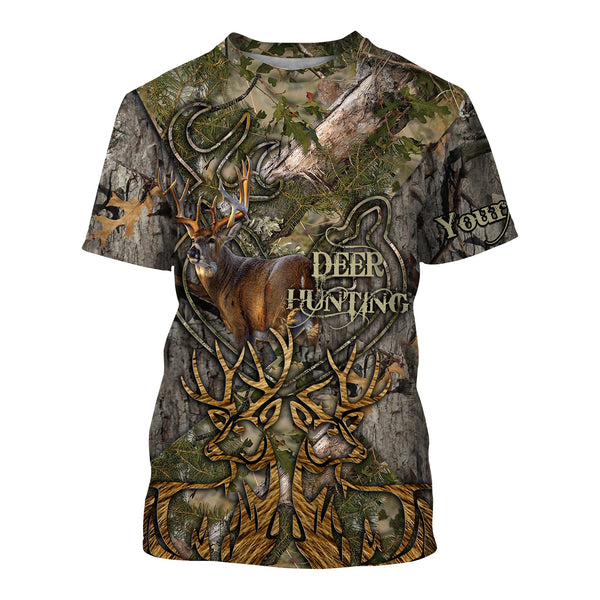 Maxcorners Custom Name 2 Deer Hunting Camo 3D All Over Printed Clothes