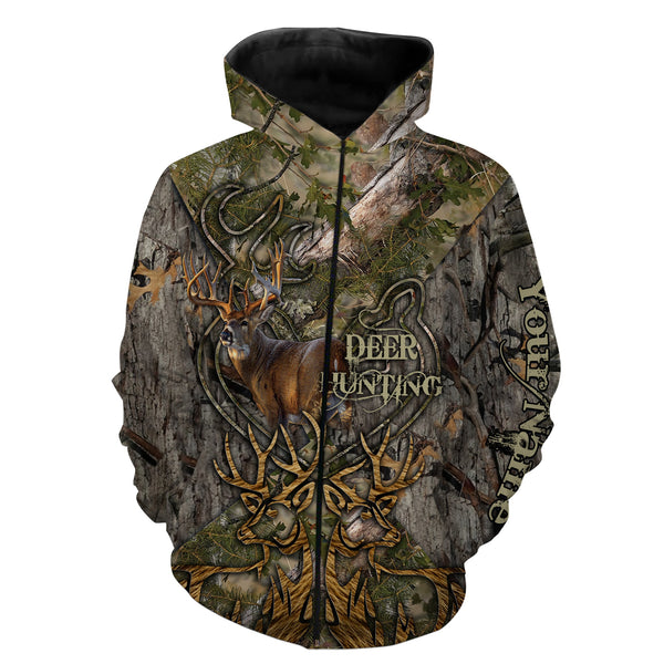 Maxcorners Custom Name 2 Deer Hunting Camo 3D All Over Printed Clothes