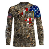 Maxcorners Bass Fishing Camo American Flag Patriotic Customize Name 3D Shirts