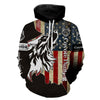 Maxcorners Coyote Hunting Camo American flag patriotic coyote tattoo Customize Name 3D All Over Printed Shirts LM2608