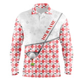 Maxcorners Red argyle pattern Christmas Men golf polo shirt custom golf tops for men Christmas golf gifts