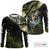 Maxcorners Personalized Largemouth bass Fishing jerseys, Bass scales lightning thunder Long Sleeve fishing shirt LM0201