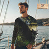 Maxcorners Personalized Largemouth bass Fishing jerseys, Bass scales lightning thunder Long Sleeve fishing shirt LM0201