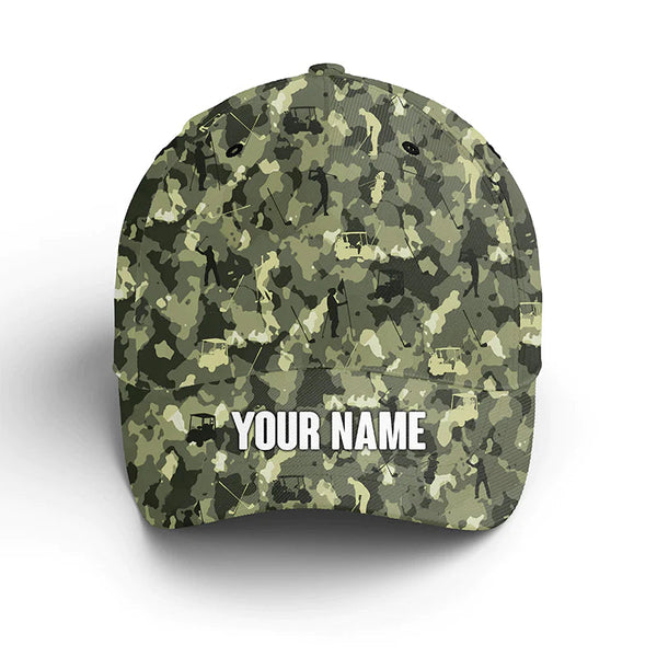 Maxcorners Green camo Golf hat custom name sun hats for men, women, golf caps and hats unique golf gifts